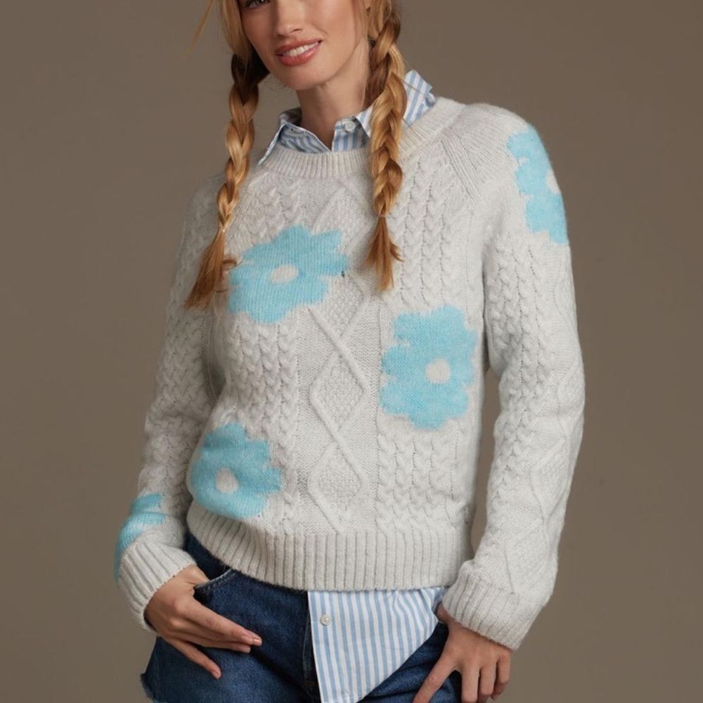Maeve x Anthropologie The Gracey Floral Pullover Sweater